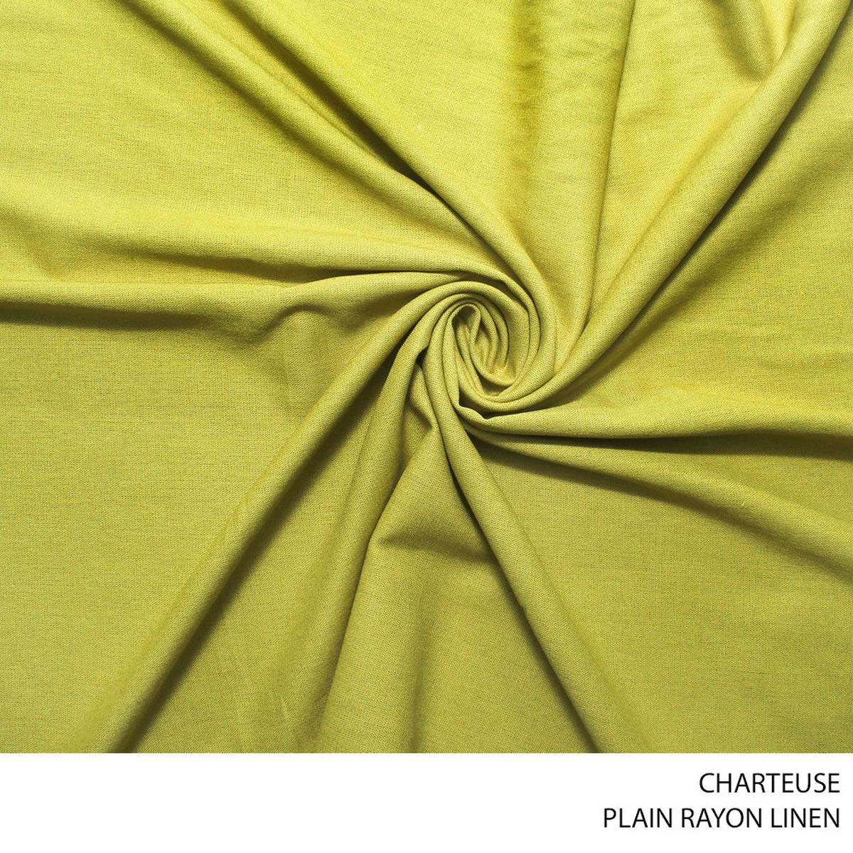 RAYON LINEN PLAIN FABRIC 150CM CHARTEUSE ROLL ROLL 001