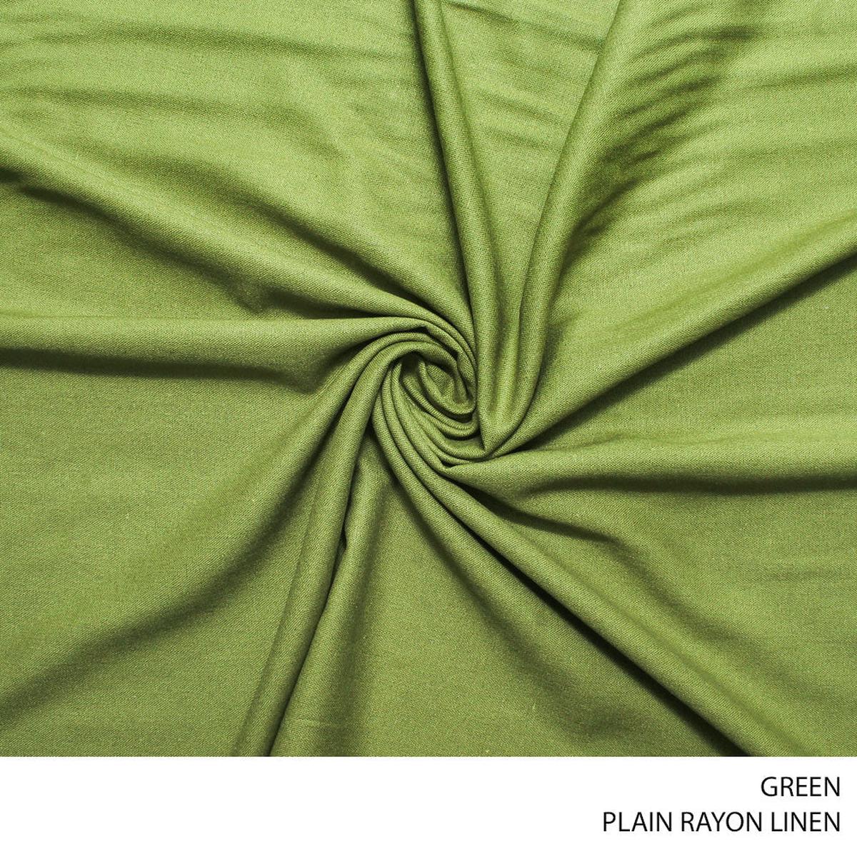 RAYON LINEN PLAIN FABRIC 150CM GREEN ROLL ROLL 001