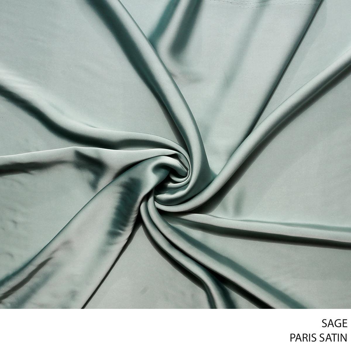 SATIN PARIS FABRIC 150CM SAGE ROLL ROLL 001