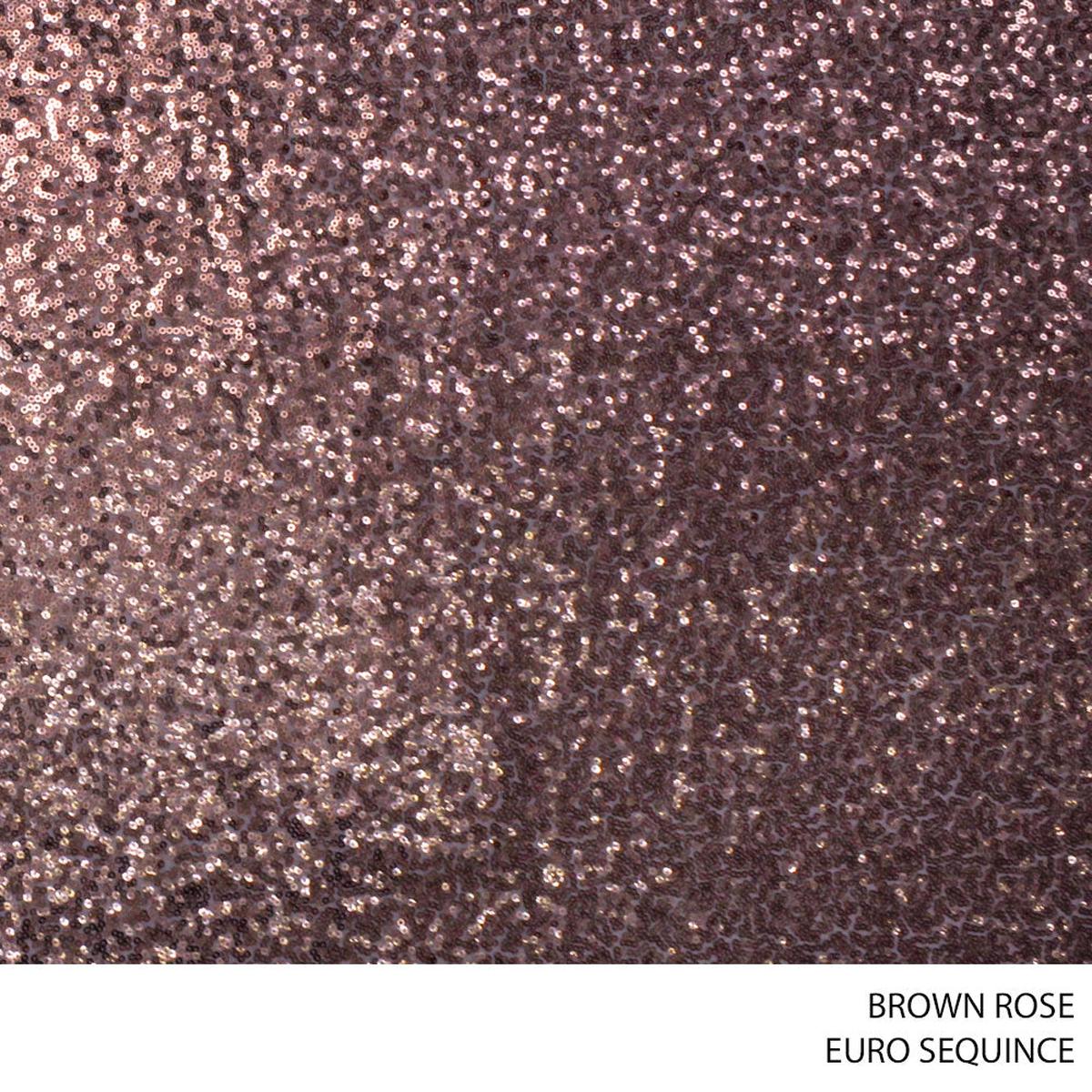 SEQUINCE EURO FABRIC BROWN ROSE