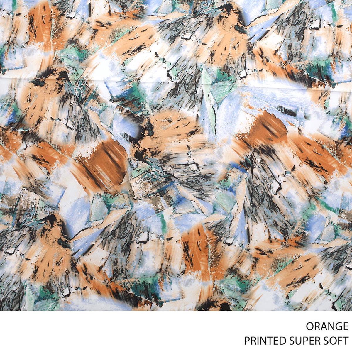 SUPER SOFT PRINTED FABRIC ORANGE