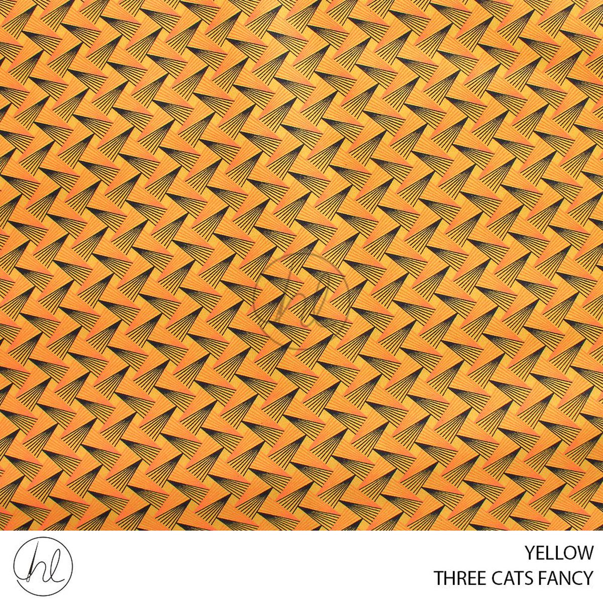 THREE CATS FANCY FABRIC YELLOW ROLL 003 EACH