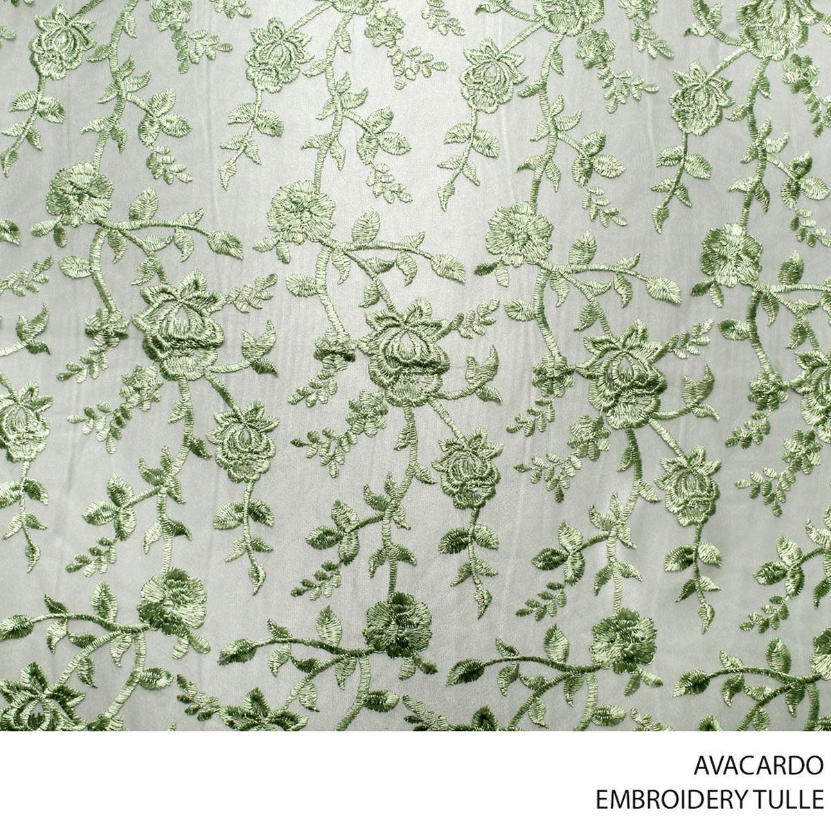 TULLE EMBROIDERY FABRIC 140CM AVACARDO