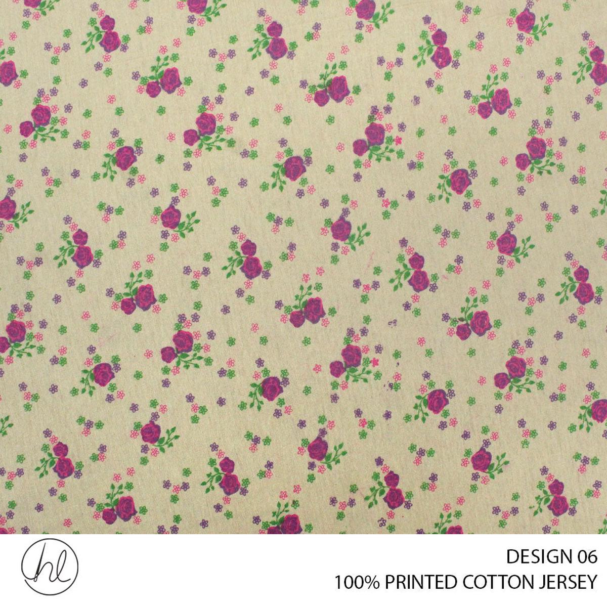 100% PRINTED COTTON JERSEY DESIGN 06 150CM WIDE PER M51