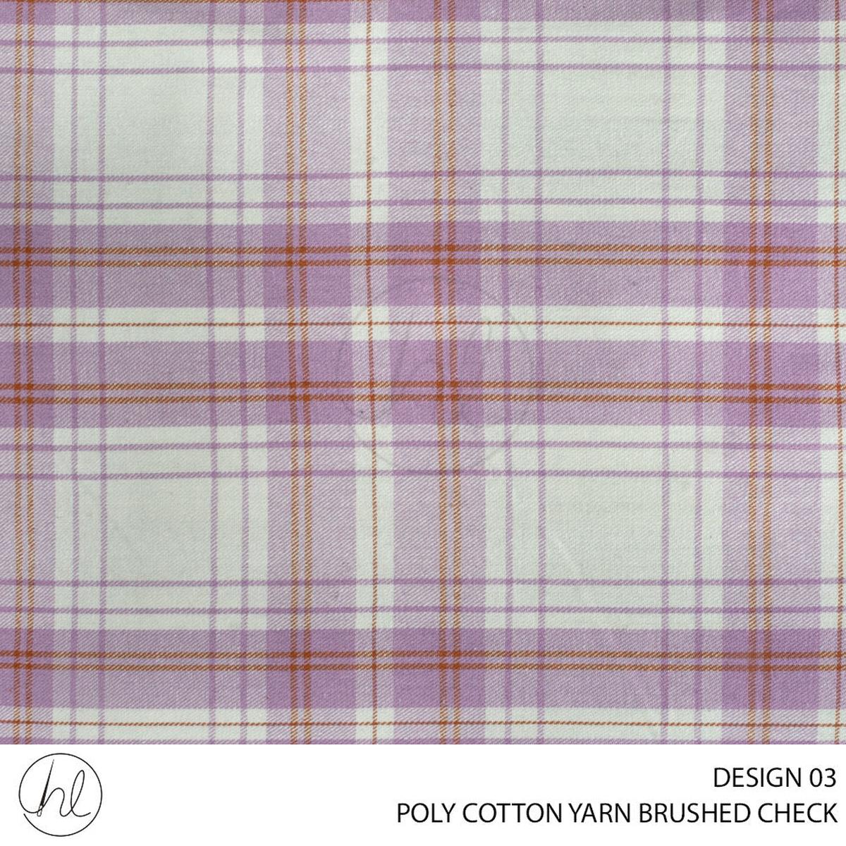 BRUSHED CHECK YARN DYE WOVEN FABRIC LILAC ROLL ROLL 001