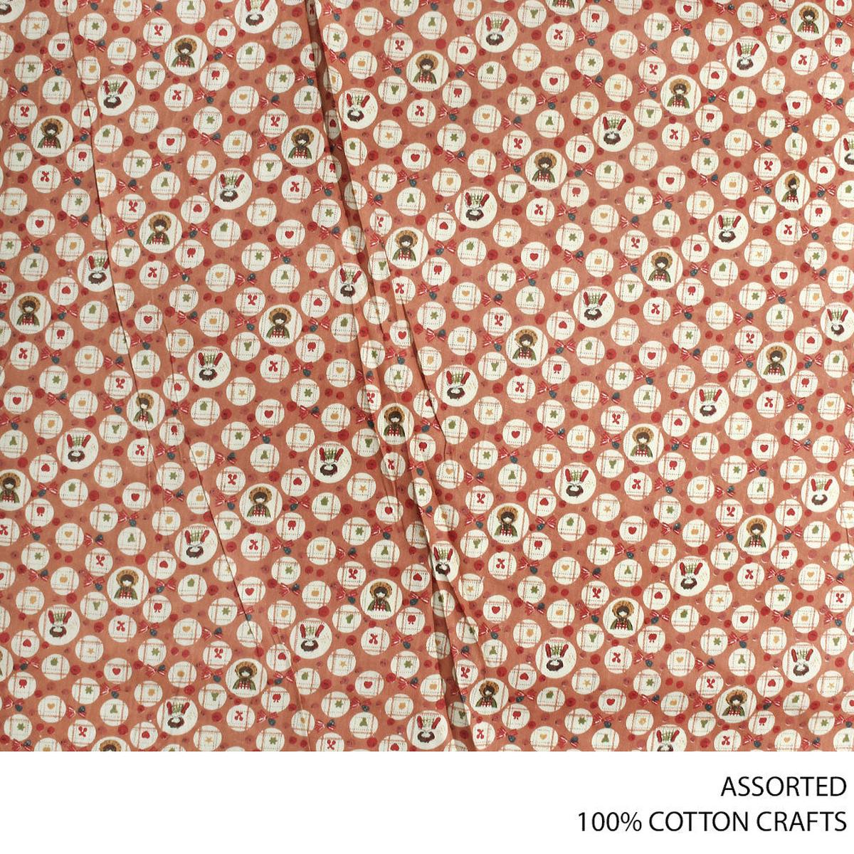 COTTON CRAFT DOLLY HOUSEHOLD FABRIC RUST ROLL ROLL 001