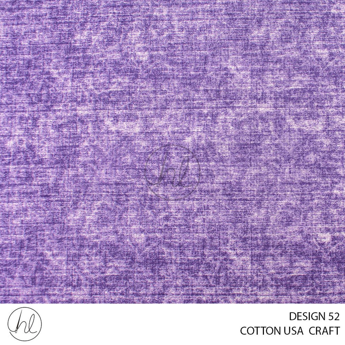 COTTON USA CRAFTS PER M CROSS STROKES PURPLE DESIGN 52 112CM WIDE