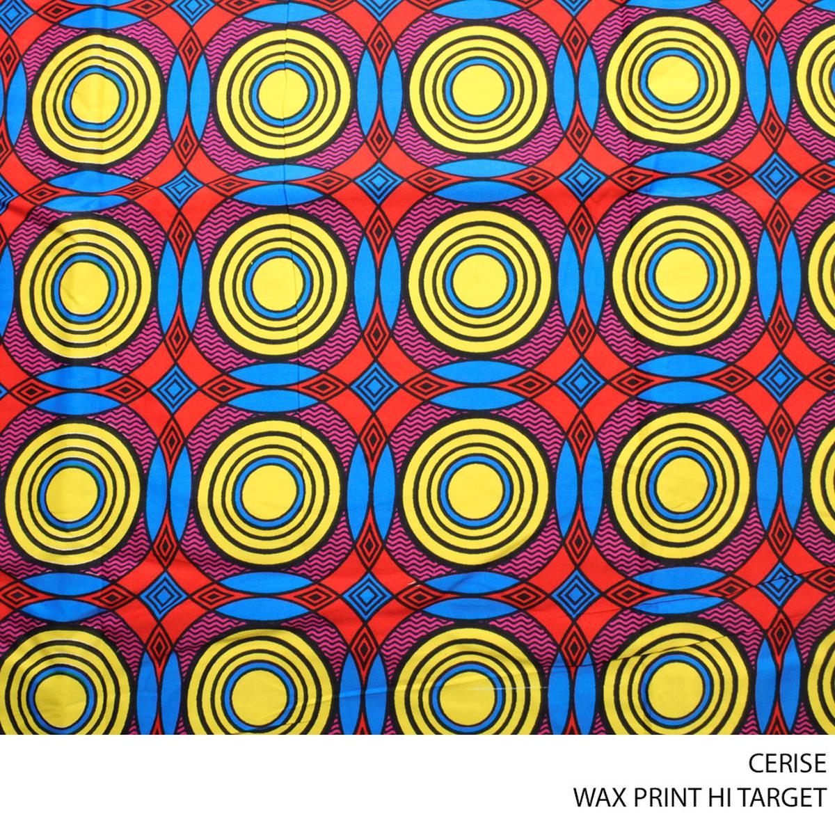 WAX PRINT HI TARGET FABRIC CERISE ROLL ROLL 024
