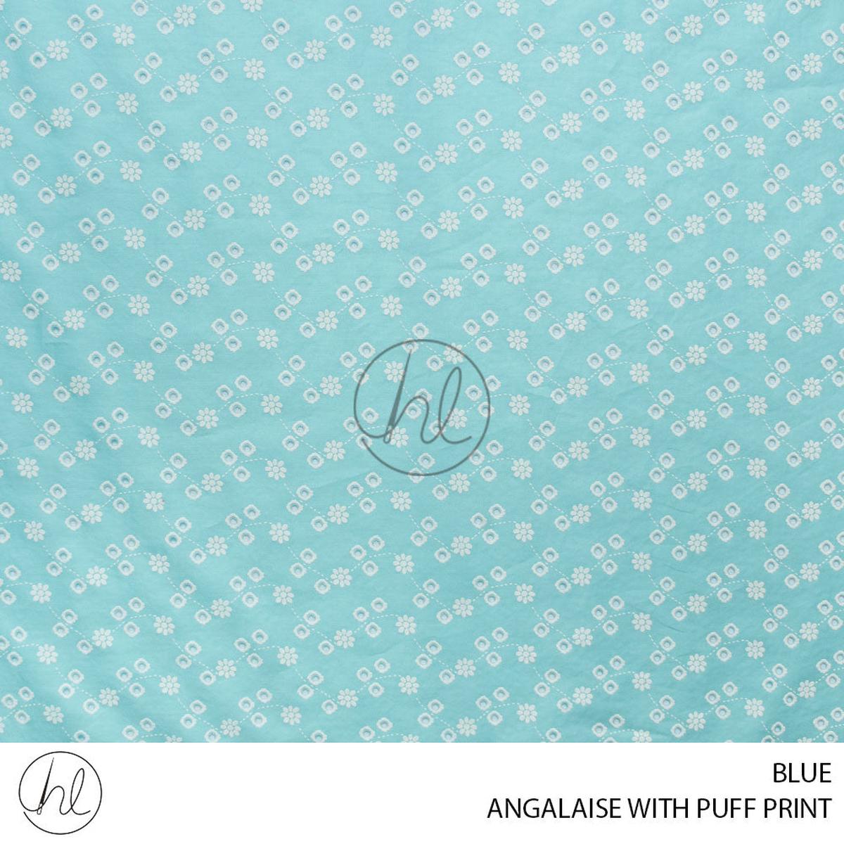 Anglaise with Puff Print 56 Blue 115cm Per M
