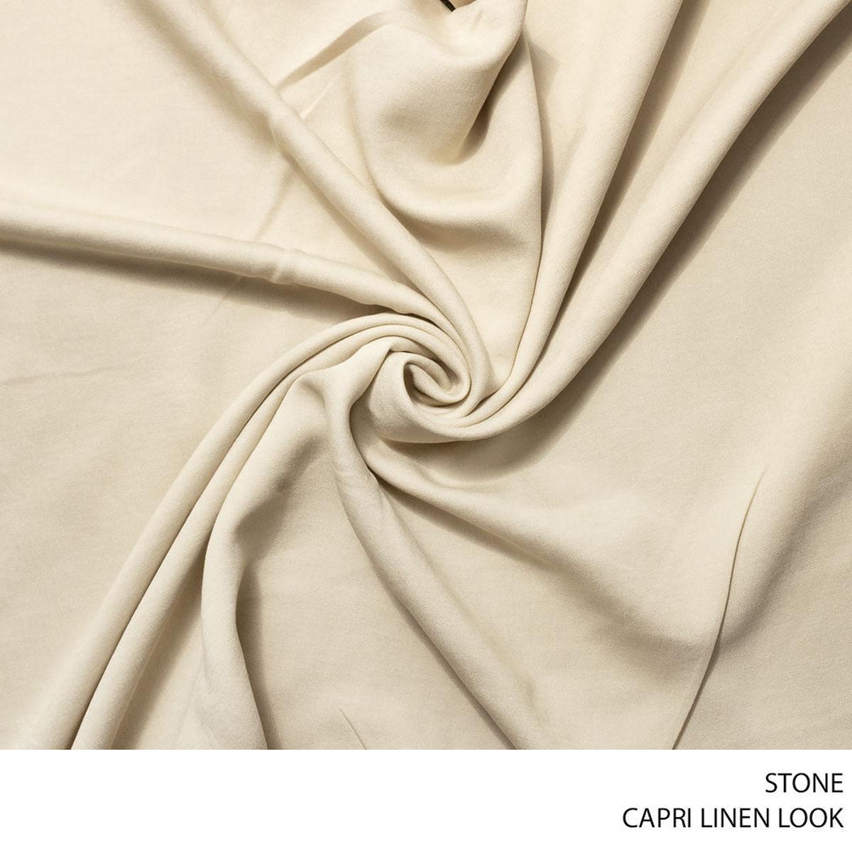CAPRI LOOK LINEN FABRIC 150CM STONE ROLL ROLL 001