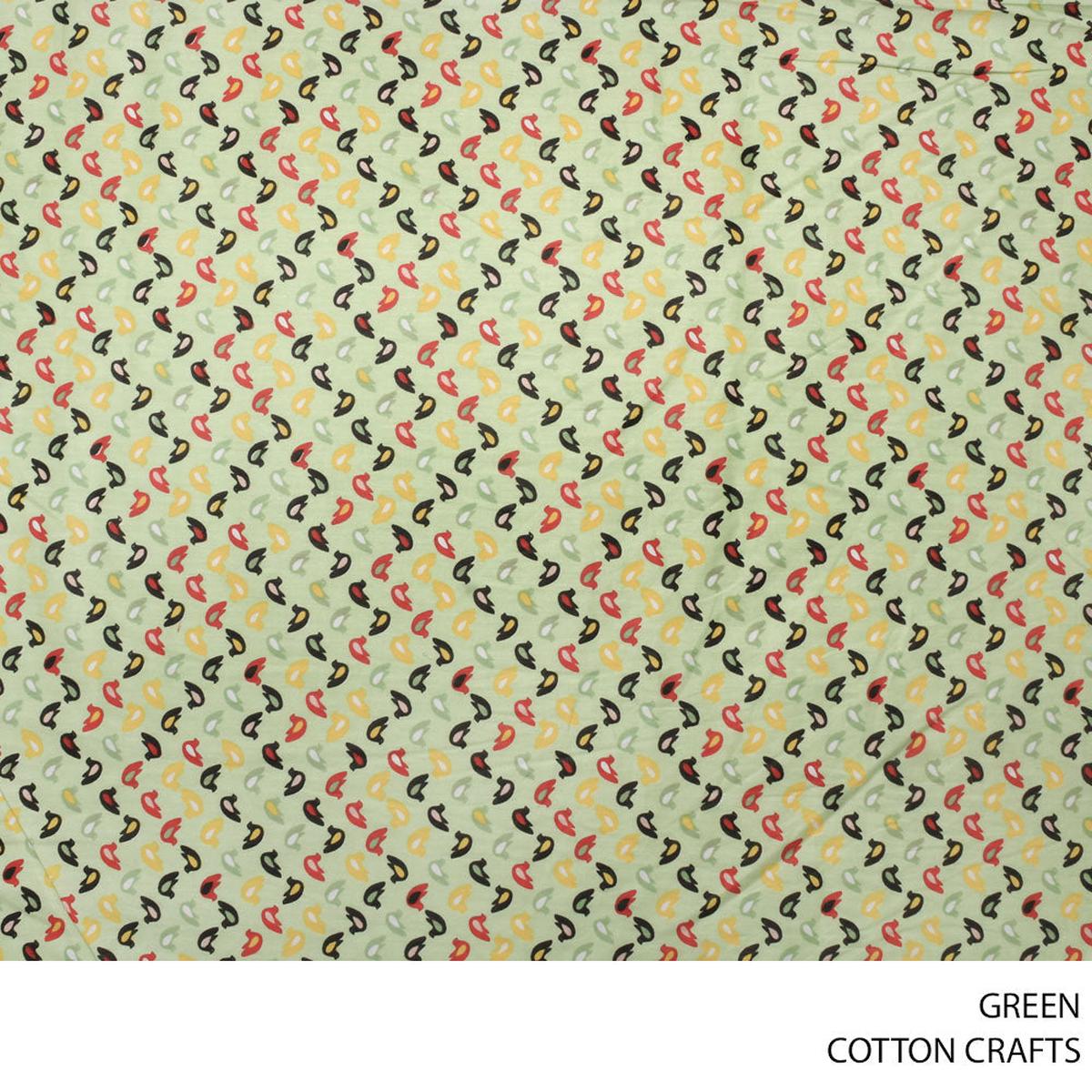 COTTON CRAFT BIRDS PRINTED FABRIC GREEN ROLL ROLL 001