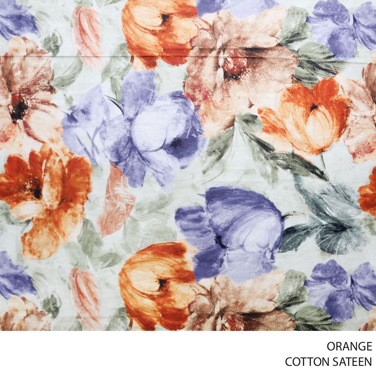 COTTON SATEEN FABRIC 150CM ORANGE ROLL ROLL 001