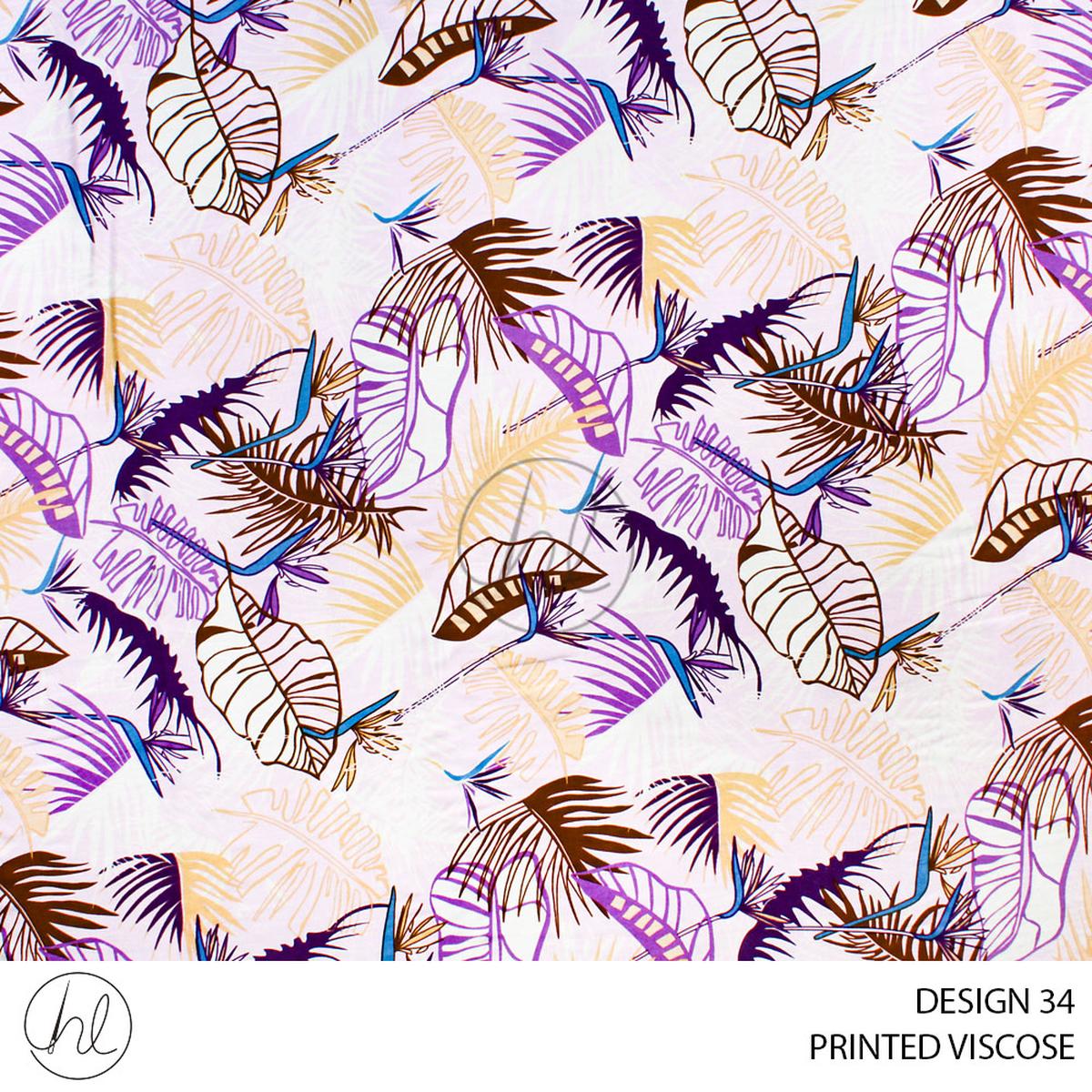 PRINTED VISCOSE 53 PALE PINK 150CM PER M