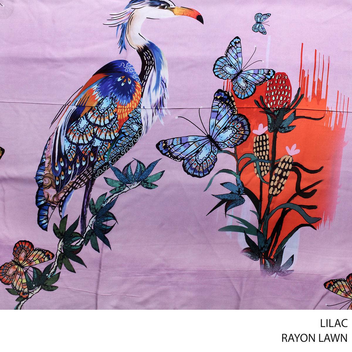 RAYON LAWN FABRIC LILAC ROLL ROLL 001