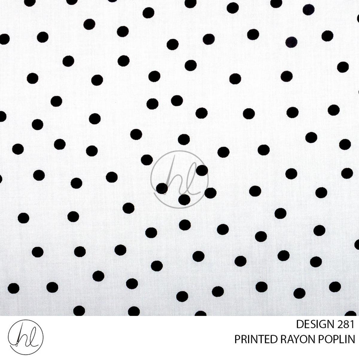 RAYON POPLIN PRINT 51 PER M IVORY DESIGN 281 150CM WIDE
