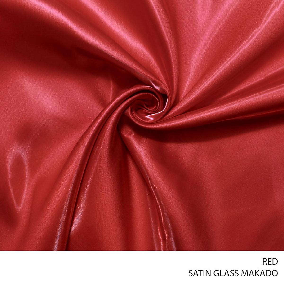 SATIN GLASS MAKADO FABRIC150CM RED ROLL ROLL 001