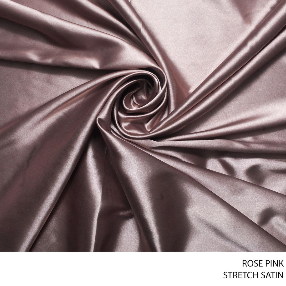 STRETCH SATIN FABRIC 150CM ROSE PINK