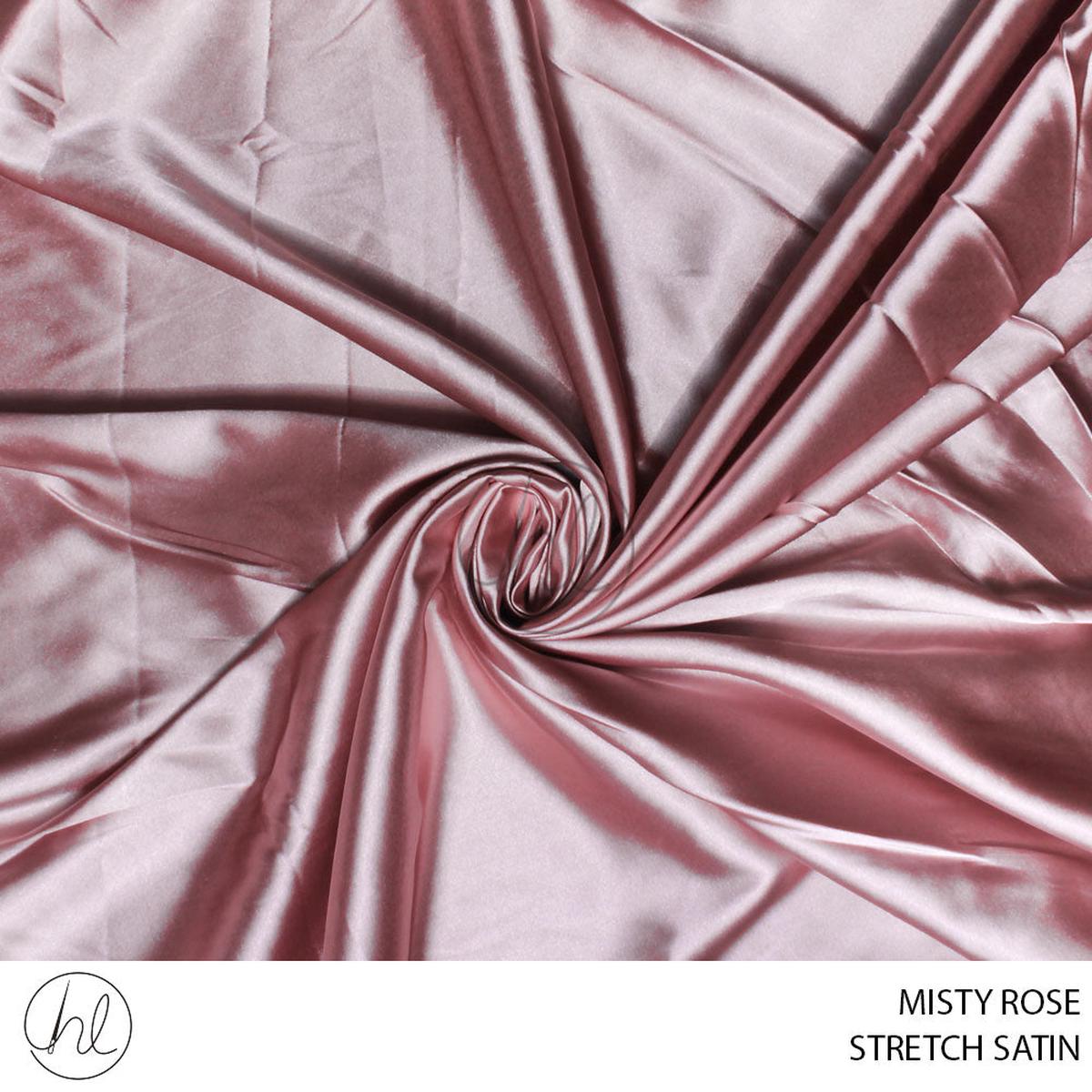 STRETCH SATIN FABRIC MISTY ROSE 150CM PER M