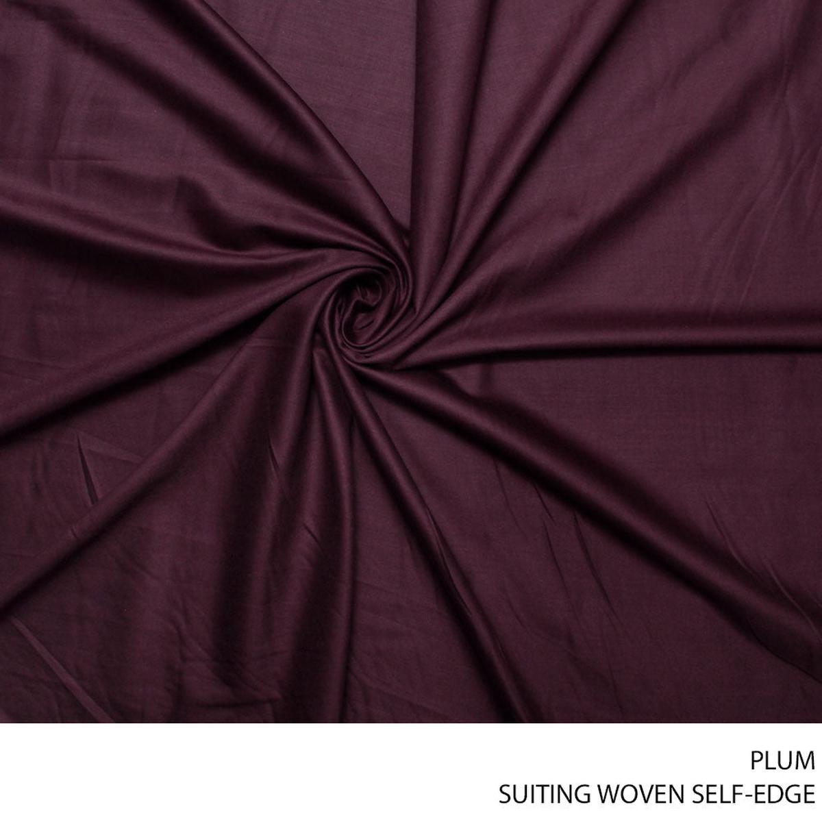 SUITING WOVEN SELF-EDGE FABRIC PLUM ROLL 001 1