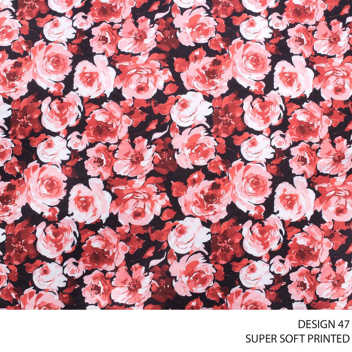 SUPER SOFT PRINTED FABRIC 150CM RED ROLL ROLL 001