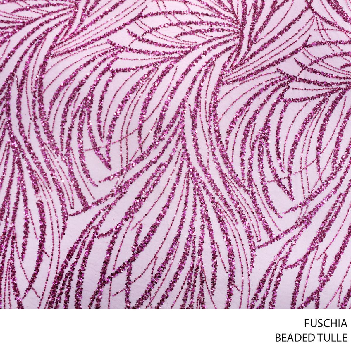 TULLE BEADED 25901/2 D#12 FUSCHIA ROLL ROLL 001