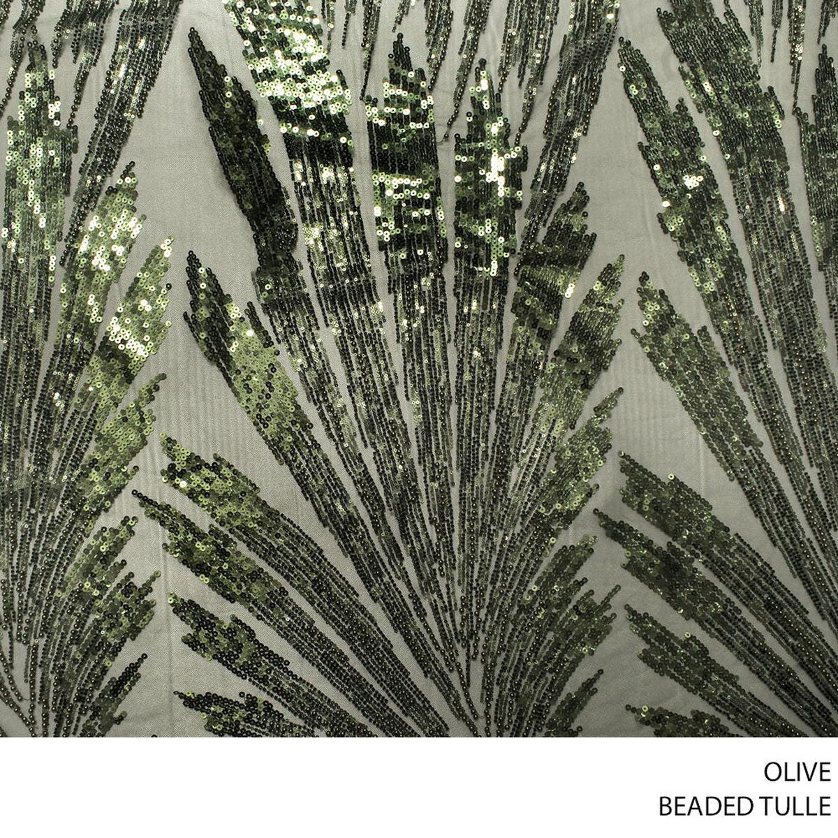 TULLE BEADED OLIVE ROLL ROLL 001