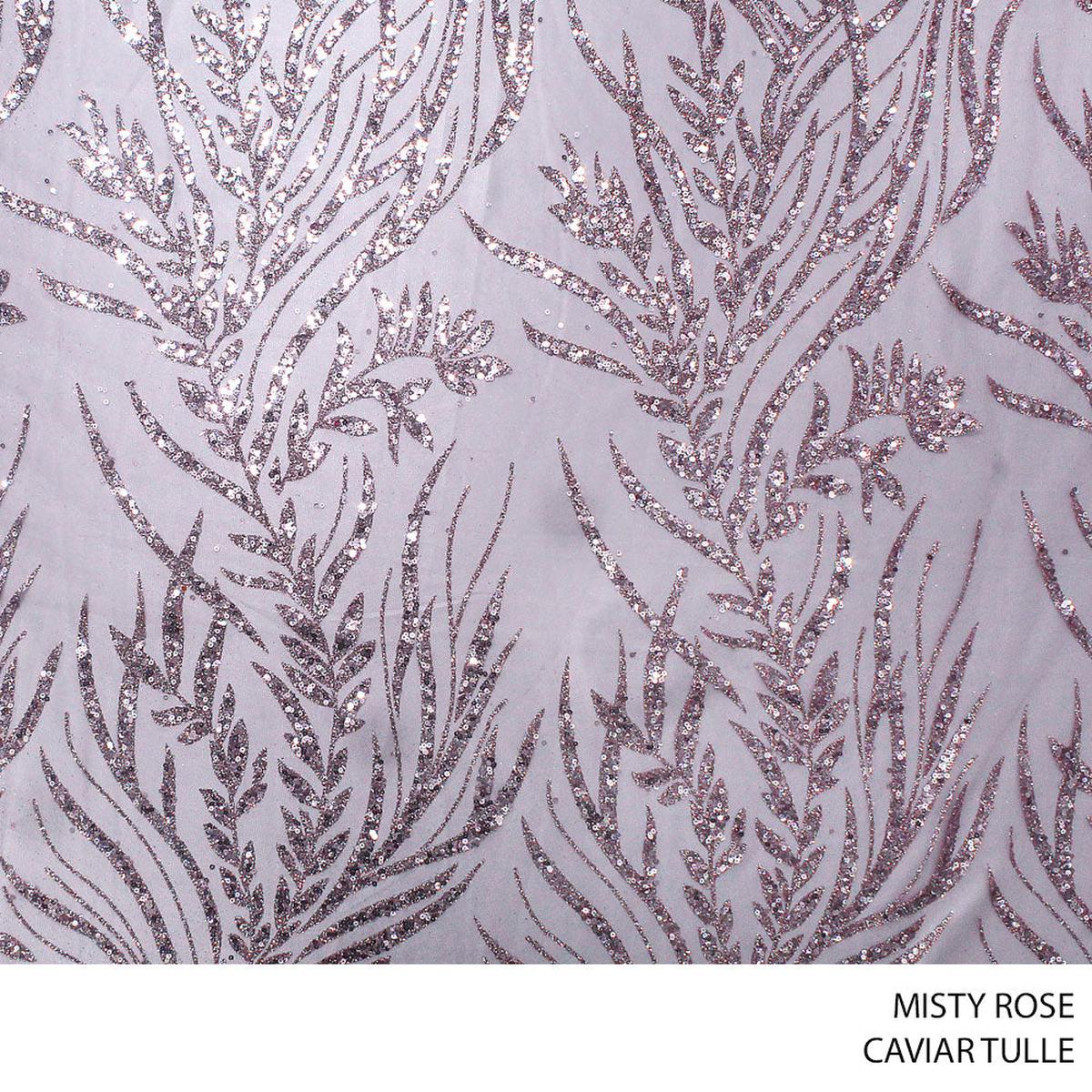 TULLE CAVIAR FABRIC 150CM MISTY ROSE