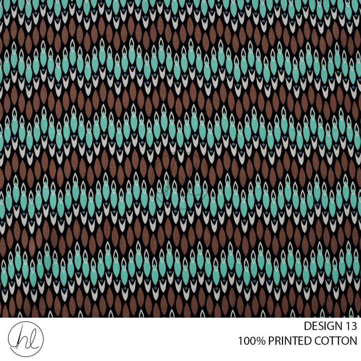 100% COTTON PRINT PER M MULTI DESIGN 13 145CM WIDE