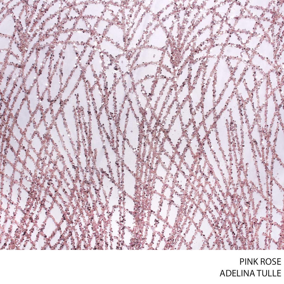 ADELINA EVENINGWEAR M FABRIC 140CM PINK ROSE ROLL ROLL 001