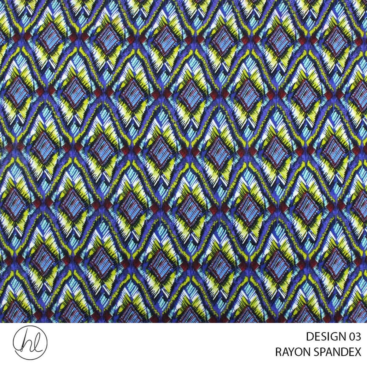 RAYON SPANDEX DESIGN 03 150CM WIDE PER M51