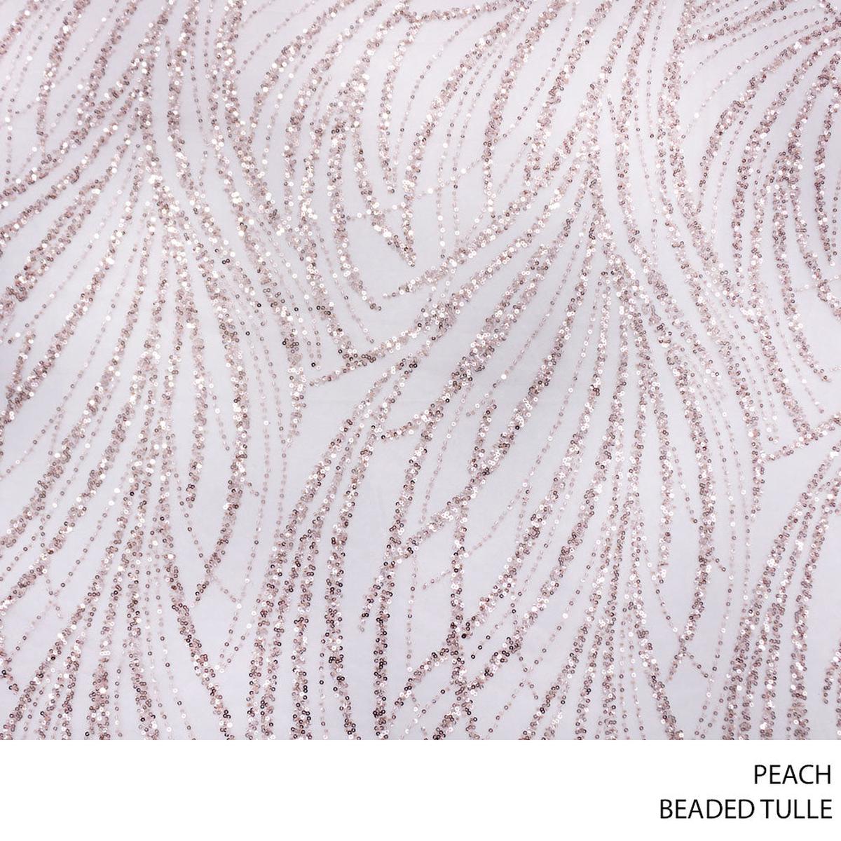 TULLE BEADED 25901/2 D#12 PEACH ROLL ROLL 001