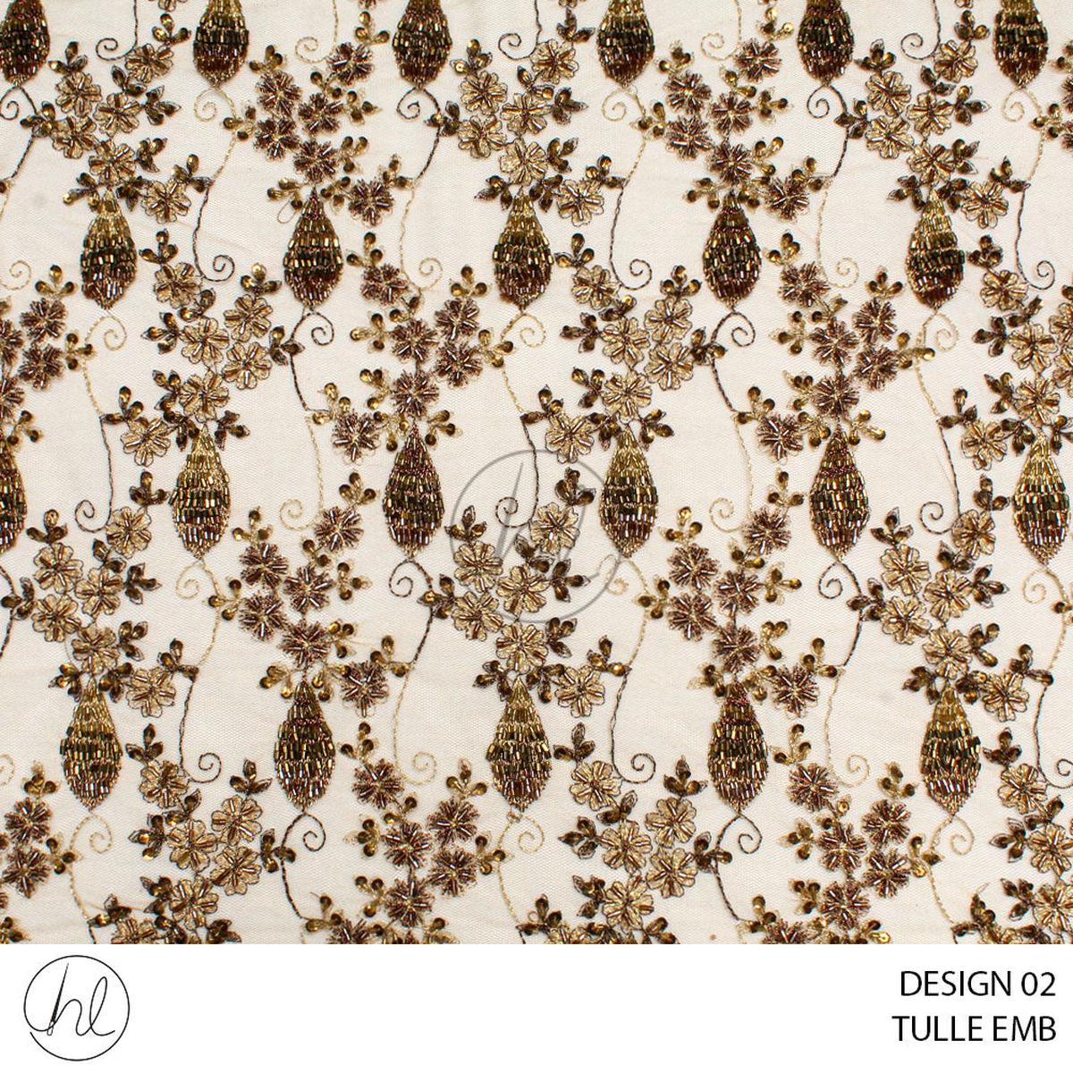 TULLE EMB 477 PER M DESIGN 02 BROWN COLLECTION 07