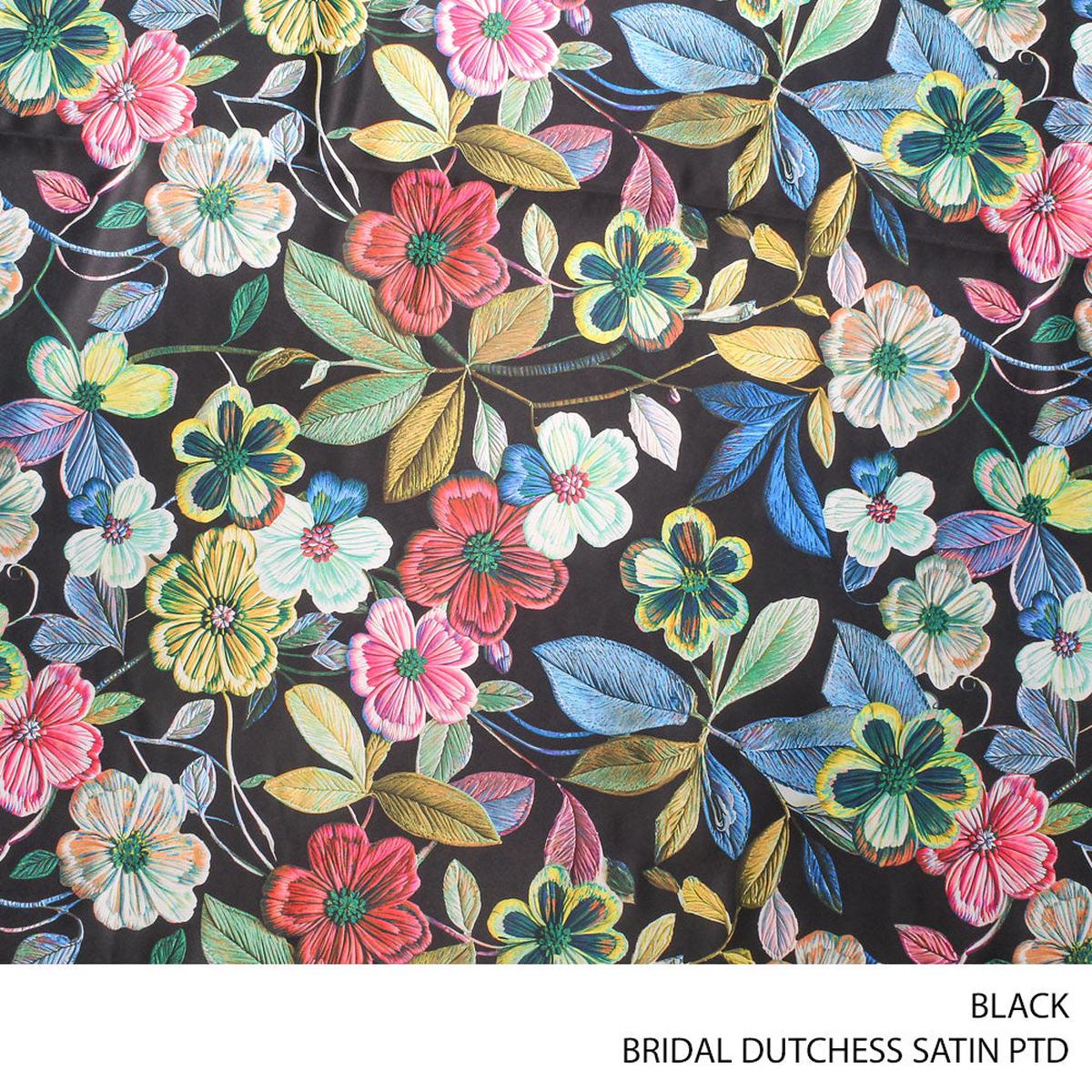 BRIDAL DUTCHESS SATIN PTD FABRIC BLACK