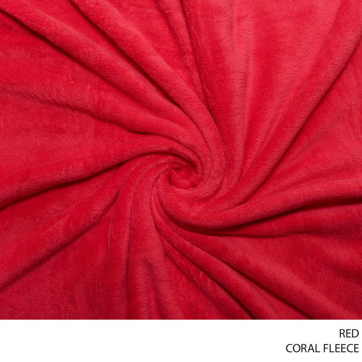 CORAL FLEECE FABRIC RED ROLL ROLL 001