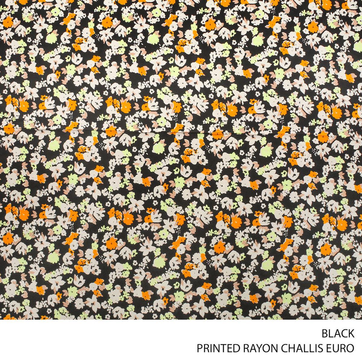 RAYON CHALLIS EURO PRT FABRIC BLACK