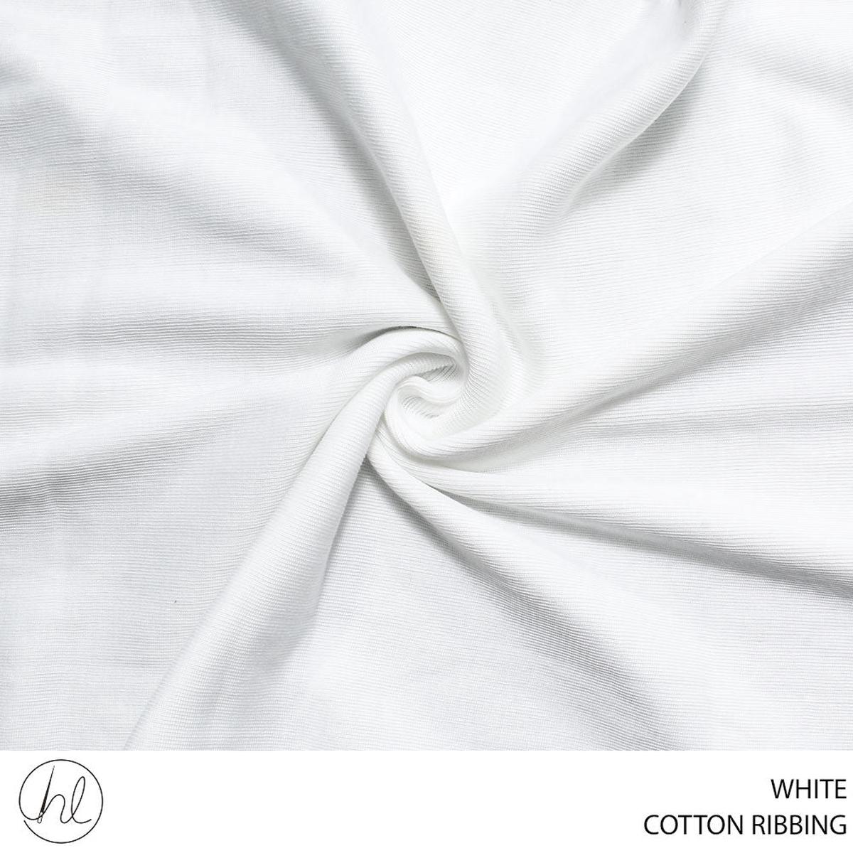 RIBBING COTTON FABRIC WHITE FRE EACH