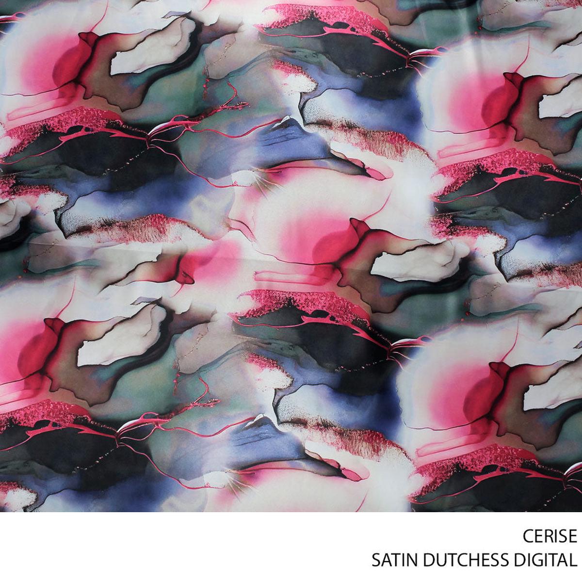SATIN DUTCHESS DIGITAL FABRIC 150CM CERISE