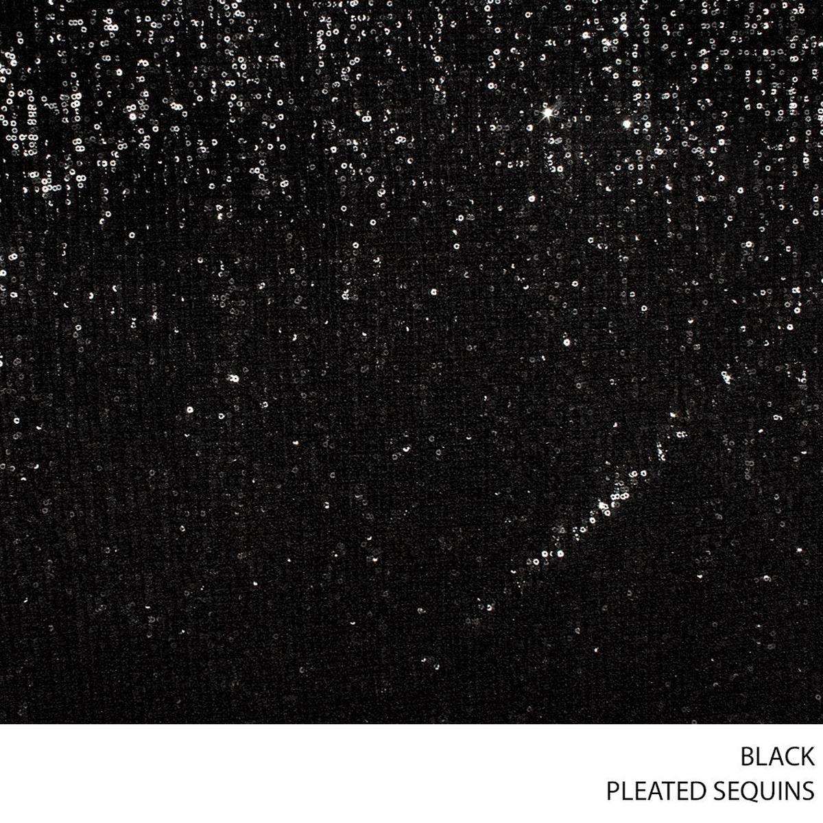 SEQUINCE PLEATED FABRIC 130CM BLACK ROLL 001 1