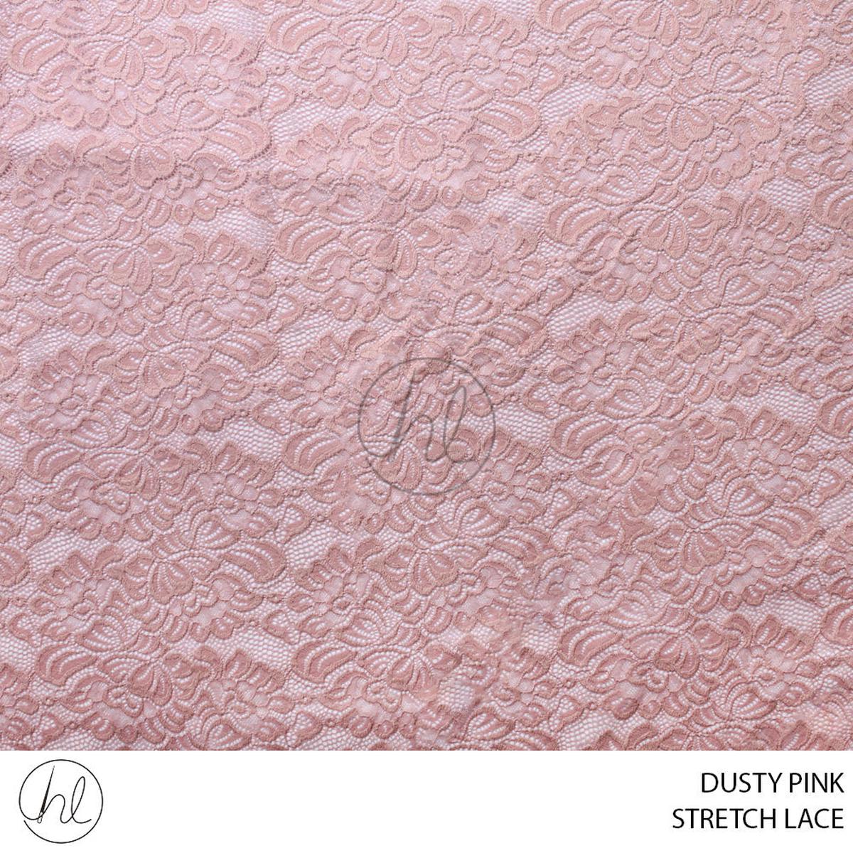 STRETCH LACE (781) DUSTY PINK (150CM) PER M