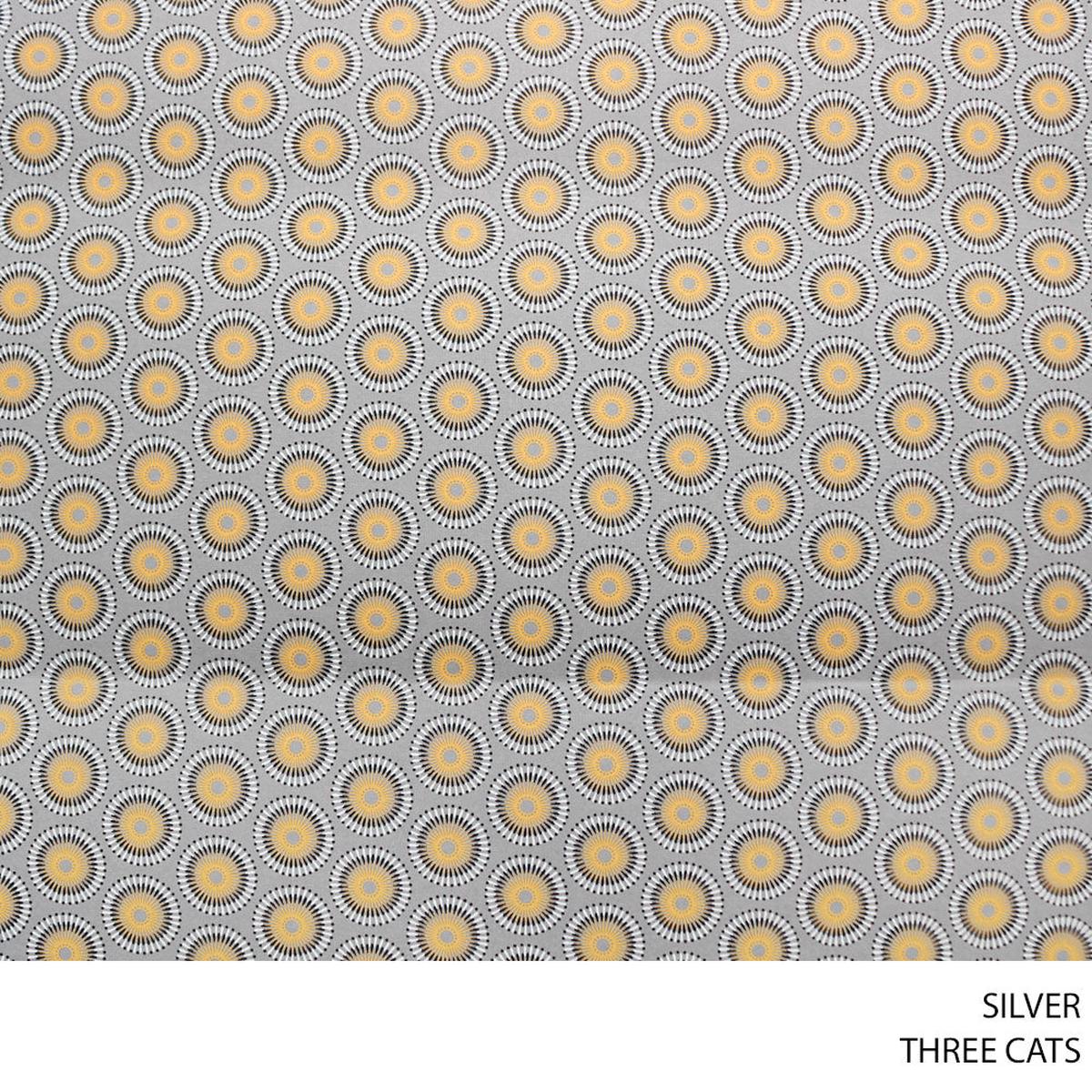 THREE CATS FANCY FABRIC 90CM SILVER ROLL ROLL 009