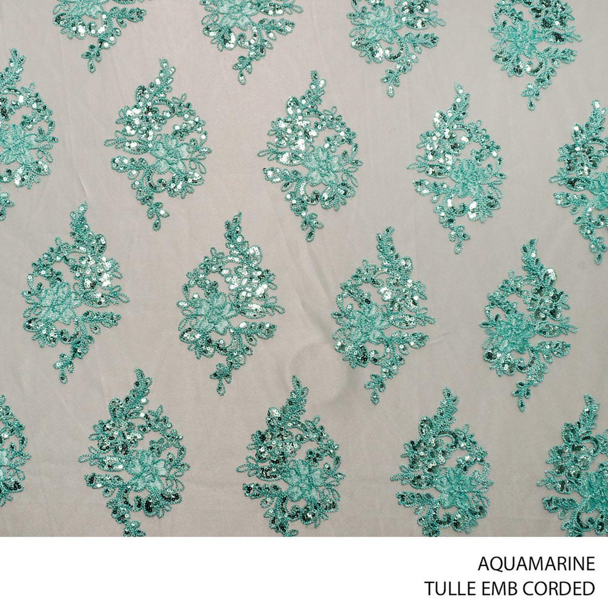 TULLE ANNAH FABRIC 140CM AQUAMARINE ROLL ROLL 001