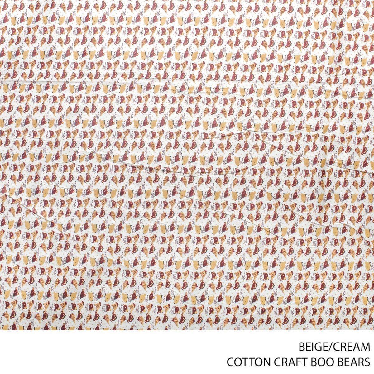 COTTON CRAFT FABRIC BOO BEARS BEIGE/CREAM