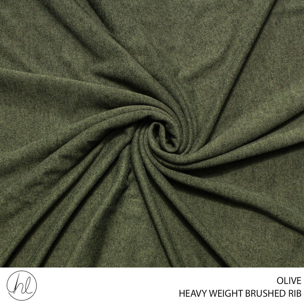 RIB BRUSHED HEAVY WEIGHT FABRIC 150CM OLIVE ROLL ROLL 001