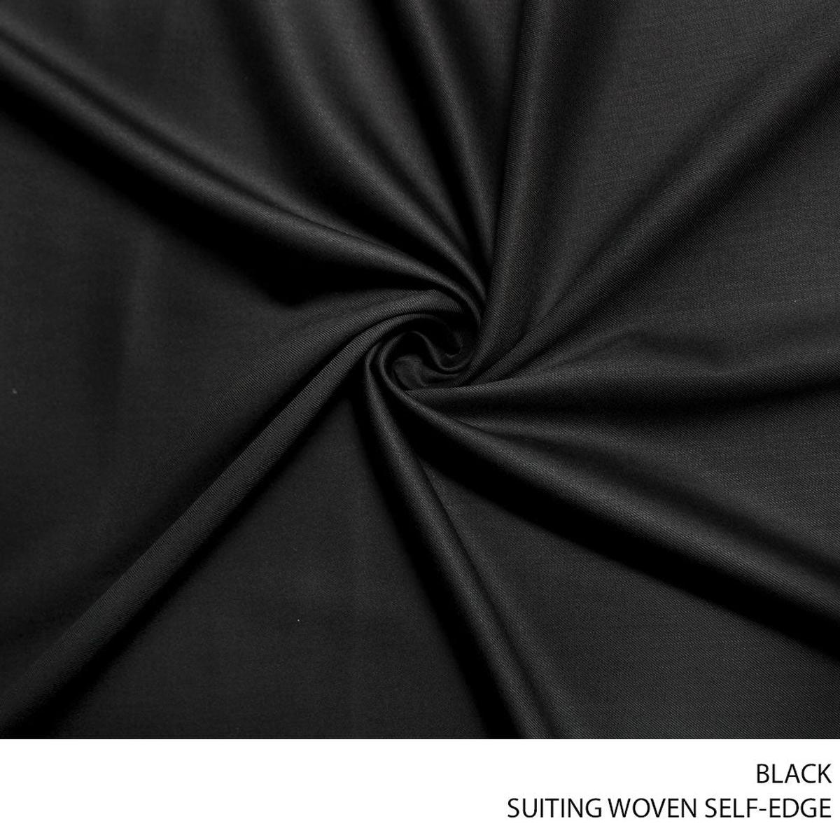 SUITING WOVEN SELF-EDGE FABRIC BLACK
