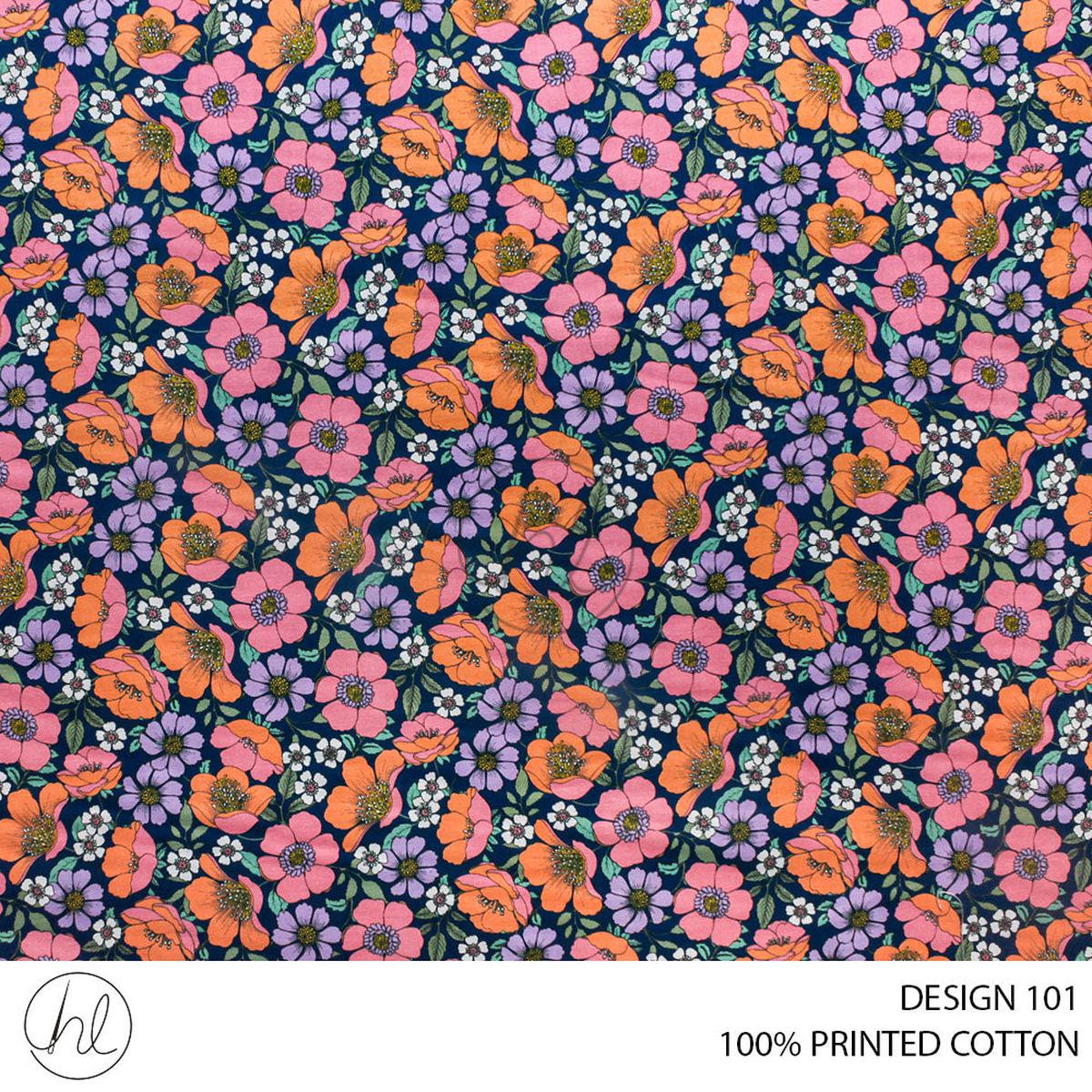 100% PRINTED COTTON 3408 NAVY 110CM PER M