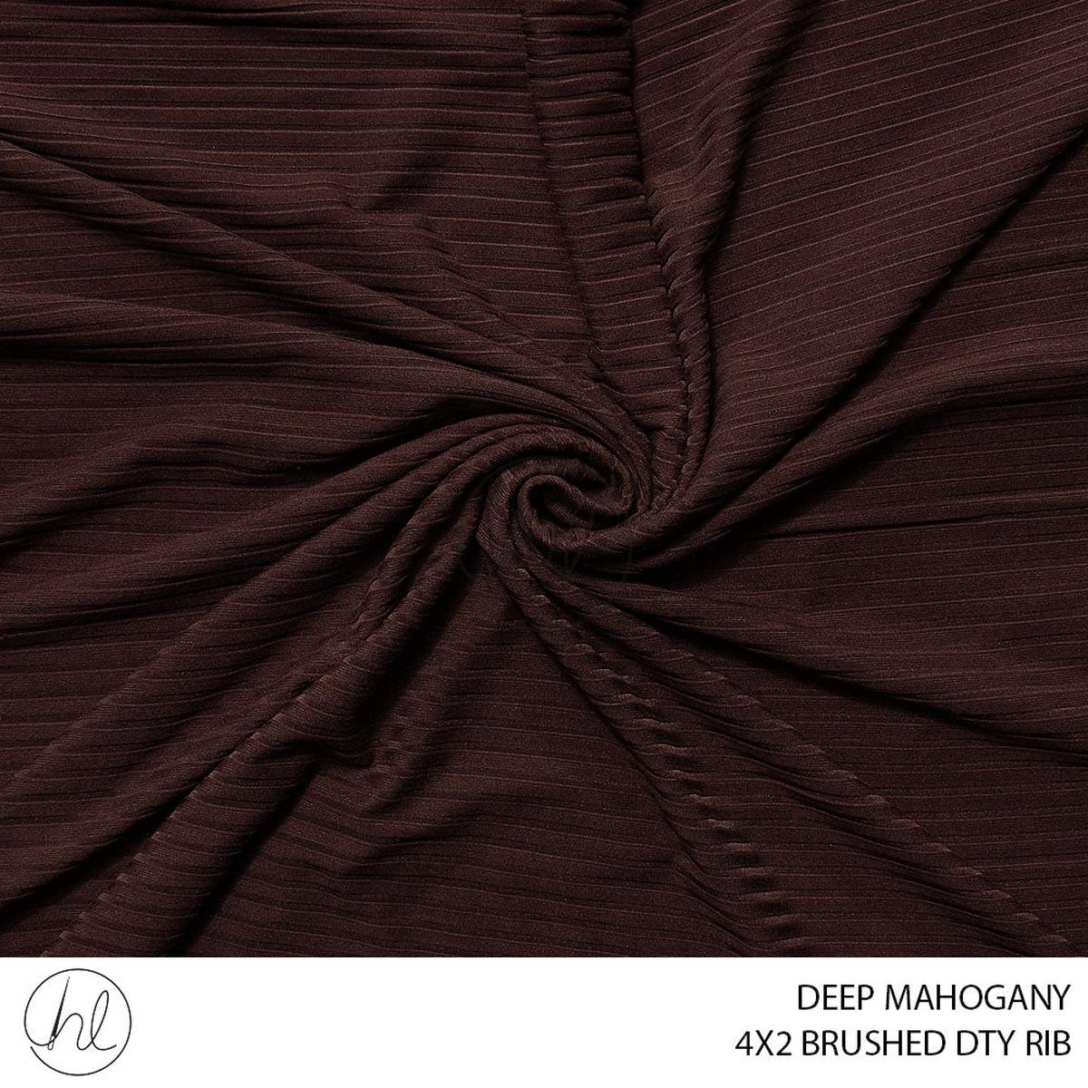 4X2 BRUSHED DTY RIB 51 DEEP MAHOGANY 150CM PER M
