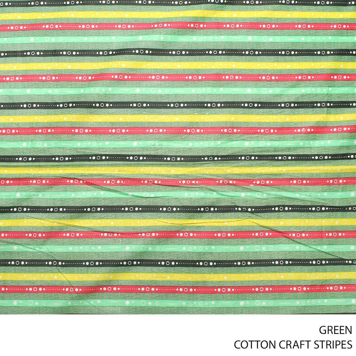 COTTON CRAFT STRIPES FABRIC GREEN