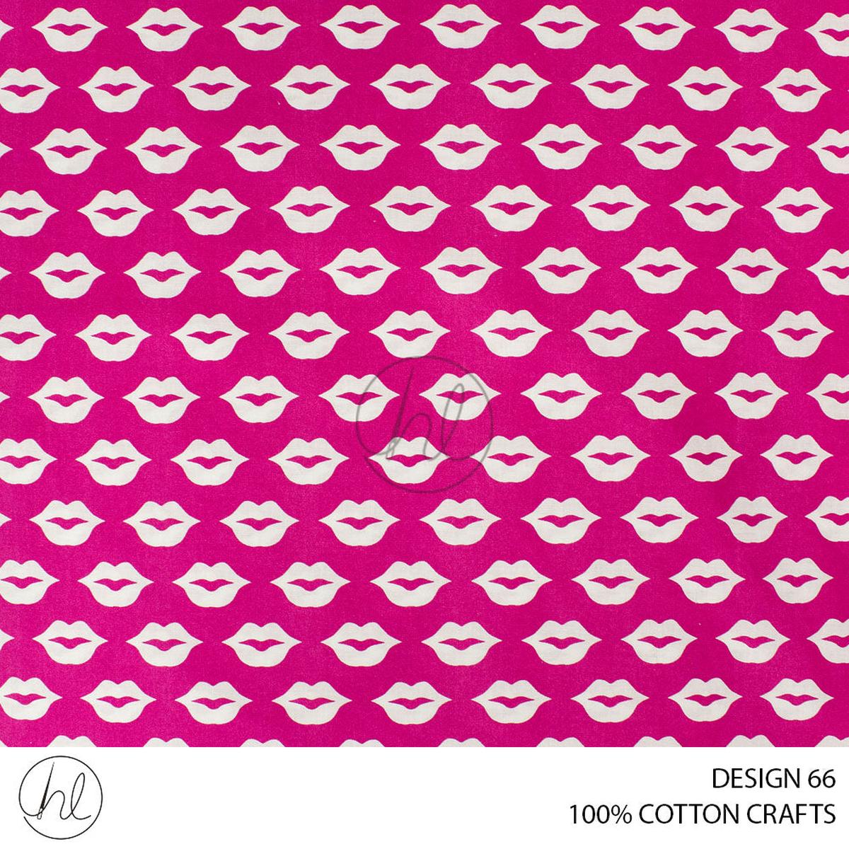 COTTON CRAFTS LIPS PRINTED FABRIC PINK ROLL ROLL 001