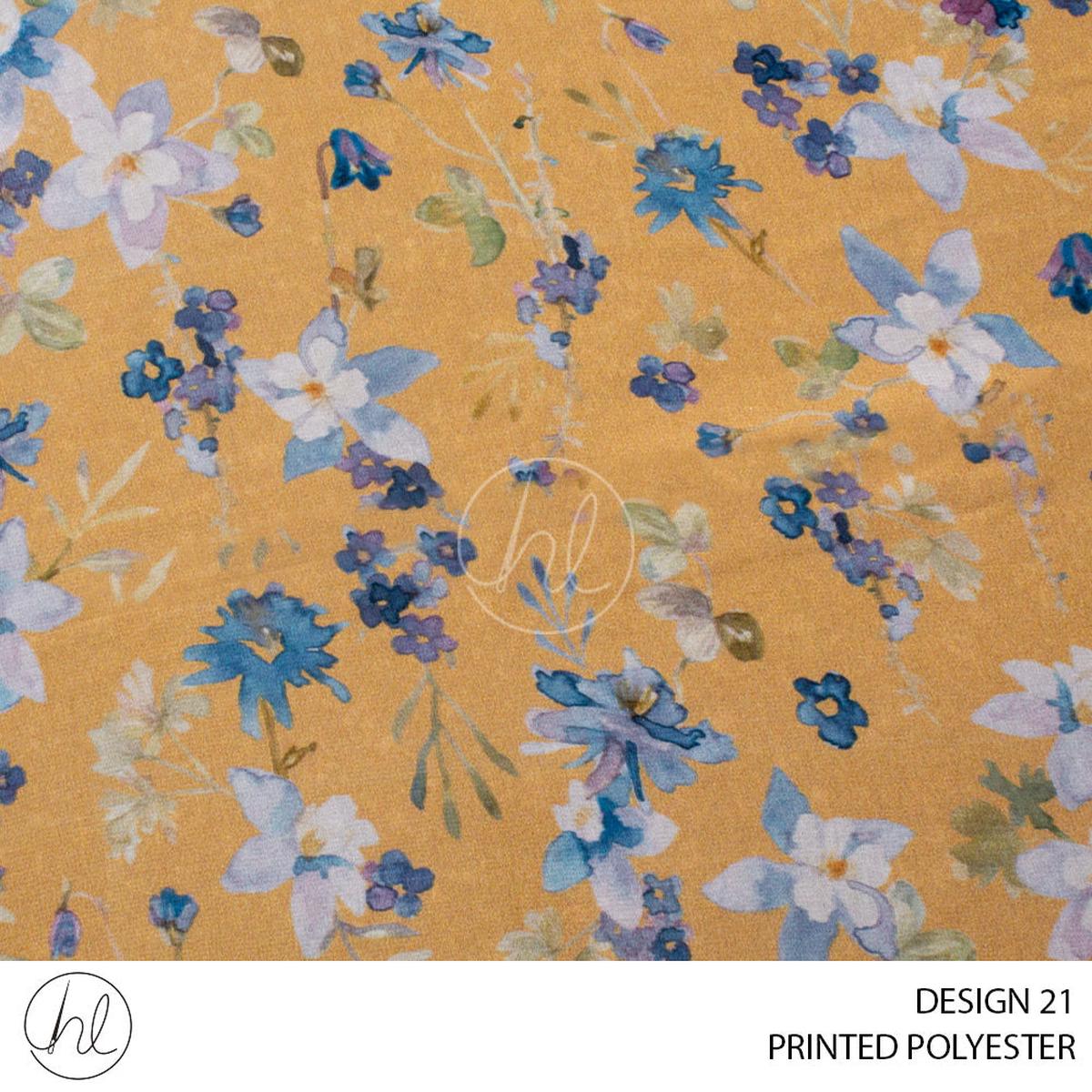 PRINTED POLYESTER SIROPE PER M ORANGE DESIGN 21 150CM WIDE