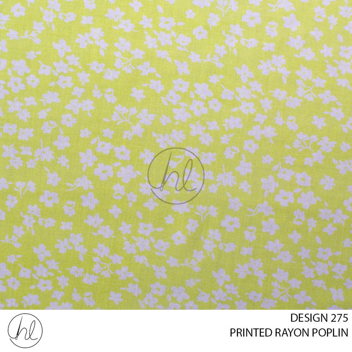 RAYON POPLIN PRINT 51 PER M SUNNY LIME DESIGN 275 150CM WIDE